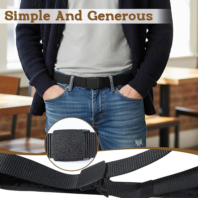 ElevateTech Travel Money Belt, Hidden Money Pouch with Secret Compartment Anti-Theft Nylon Security Waist Wallet with Zinc Alloy Buckle for Business Travel Daily Working, Gift for Dad Boyfriend Men