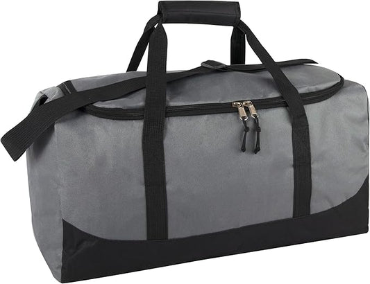 20 Inch, 40 Liter Duffel Bag for Men, Women Travel Weekender Overnight Carry-on Shoulder Duffel Tote Bag (Grey)