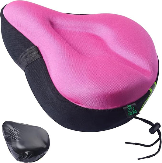 Zacro Bike Seat Cushion - Gel Padded Bike Seat Cover for Men Women Comfort, Extra Soft Exercise Bicycle Seat Compatible with Peloton, Outdoor & Indoor Bike Saddles