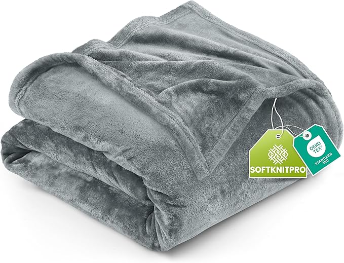 Utopia Bedding Fleece Blanket King Size Ash Grey 300GSM Luxury Fuzzy Soft Anti-Static Microfiber Bed Blanket (90x102 Inch)