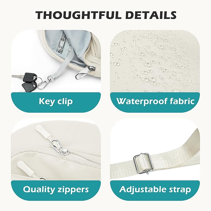 TOPEAST Anti Theft Crossbody Bags for Women Men, Small Sling Crossbody Bag Travel Purse Shoulder Wallet with RFID Blocking