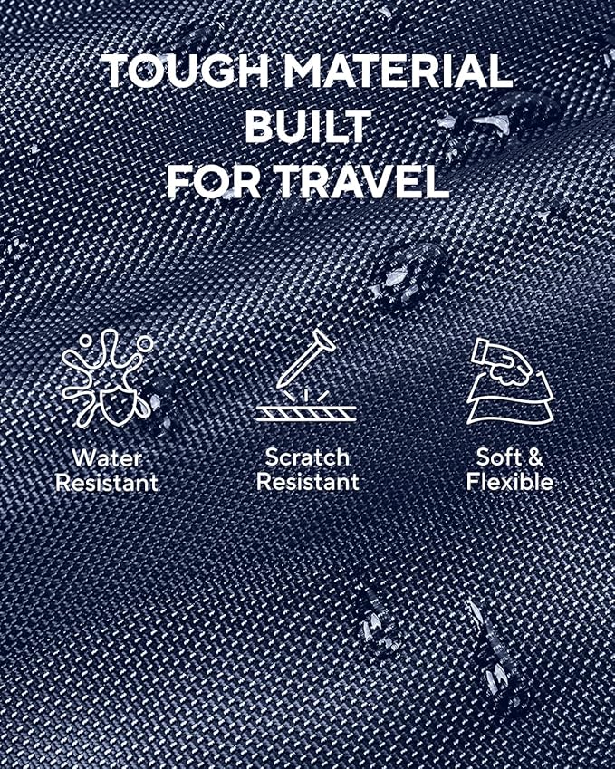 Dinictis Vacuum Seal Travel Backpack 60L Built-in Pump, Expandable Backpack with Vacuum Compression Fits 17 inch Laptop, Water Resistant Carry On Suitcase Luggage for Short Trip and Business-Blue