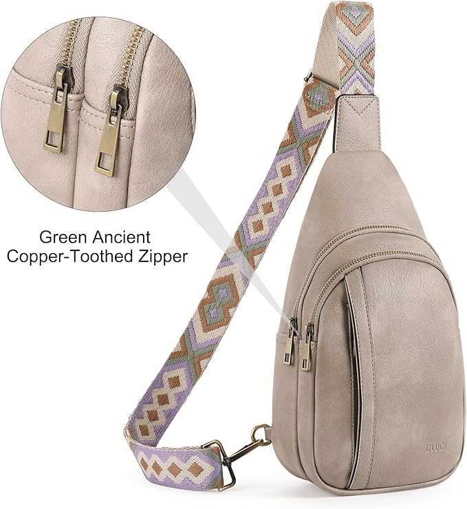 CLUCI Crossbody Bags for Women Men,Leather Sling Bag Cross Body Backpack for Woman Gifts for Women Birthday Unique