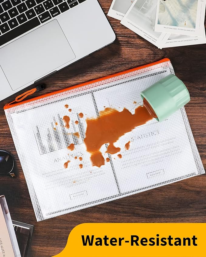 Smarpau B4 Mesh Zipper Pouch, 24 Pack 12 Colors 15" x 11" Zipper Pouches for Organizing, Multipurpose Waterproof Zipper Bags for Office Supplies