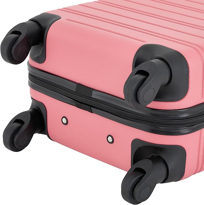 kensie 22" Peonies Hardside Carry-On Luggage with ID Tag, Flowering Ginger