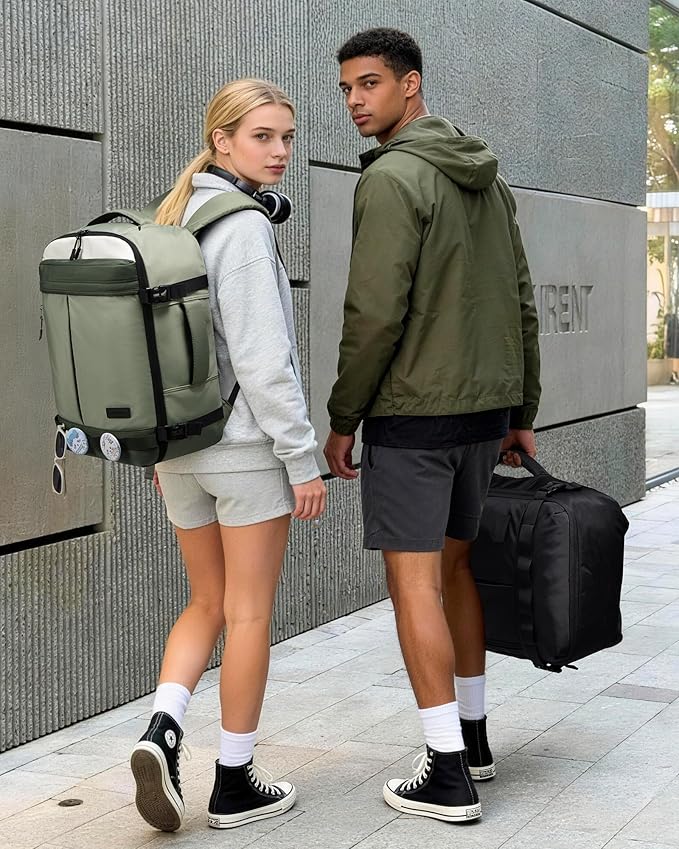 LOVEVOOK 40L Travel Backpack for Women, Airline Approved Carry On Luggage with 3 Cubes Accessories, TSA Personal Item Travel Cruise Essentials, Waterproof Weekender Overnight Bags fits 17" Laptop