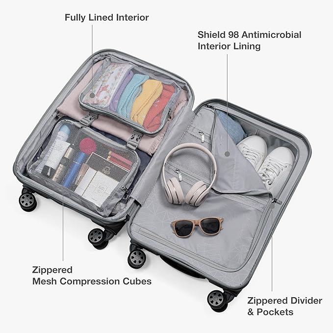 Traveler's Choice Pagosa Hardshell Expandable Luggage with Spinner Wheels, Gray, 30-Inch Large