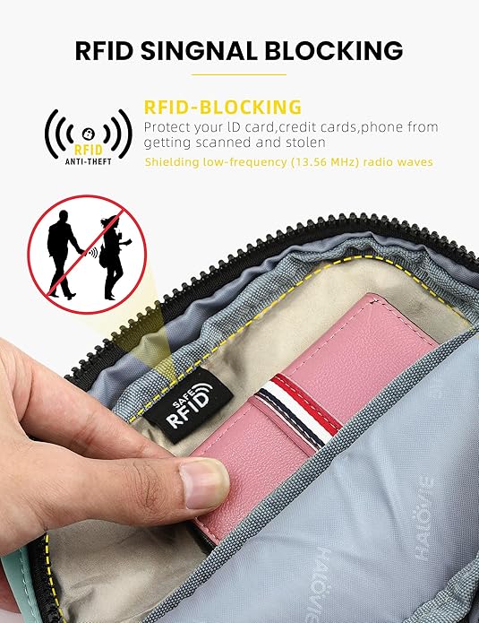 HALOVIE Small RFID Anti Theft Crossbody Bag Lightweight Sling Cross Body Bag Purse for Women Men for Travel Daily