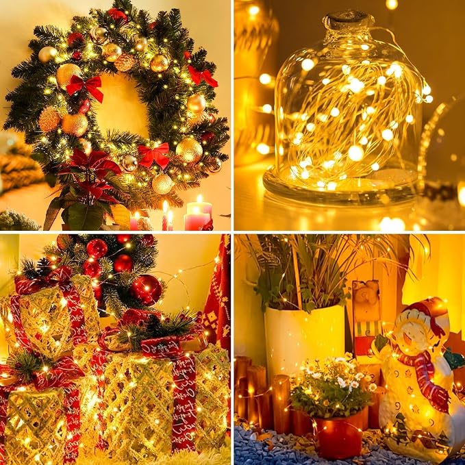 6 Pack Fairy Lights Battery Operated - 7ft 20 Led Twinkle Lights 3 Modes, Bulk Mini String Lights Waterproof for Mason Jars Vases DIY Party Wedding Fathers Day Decoration -Warm White