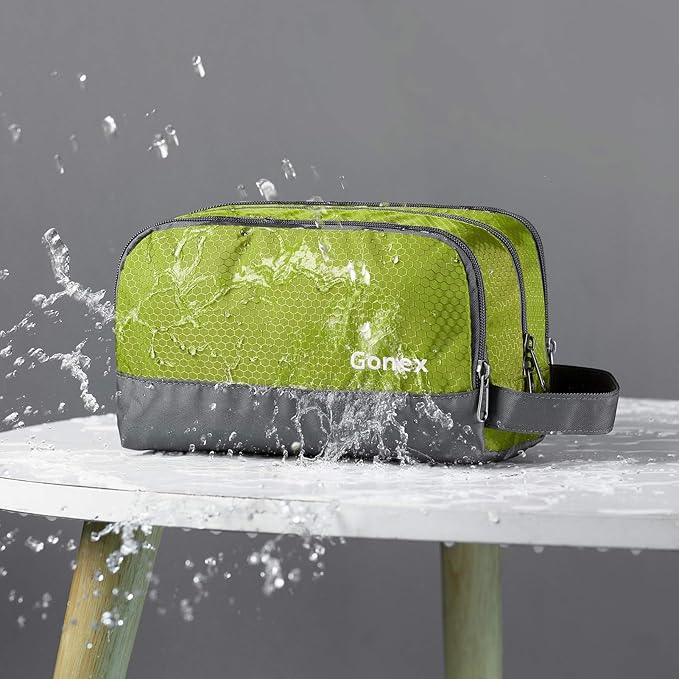 Gonex Travel Toiletry Bag Nylon, Shaving Bag Toiletry Organizer Green