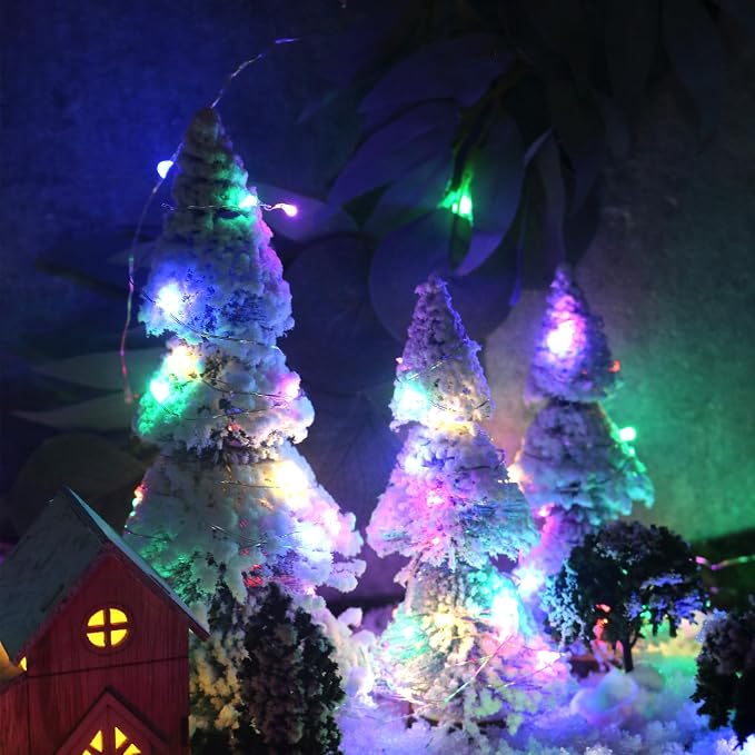 12 Pack Fairy Sting Lights Battery Operated with Timer,20 LED Multicolor | 8 Modes Firefly Lights,Waterproof 6.5ft Silver Wire,CR2032 Battery Included,DIY Mason Jar Wedding Christmas Party Deco
