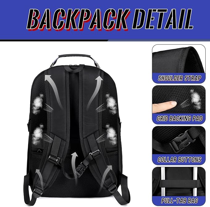 Extra Large Laptop Backpack with LifetimeWarranty,Gaming Laptop Travel Bag Fits 18.4-19" Laptops,TSA Friendly Travel Rucksack for Men Women, Big TSA Airline Approved Work Computer Bag, Blue