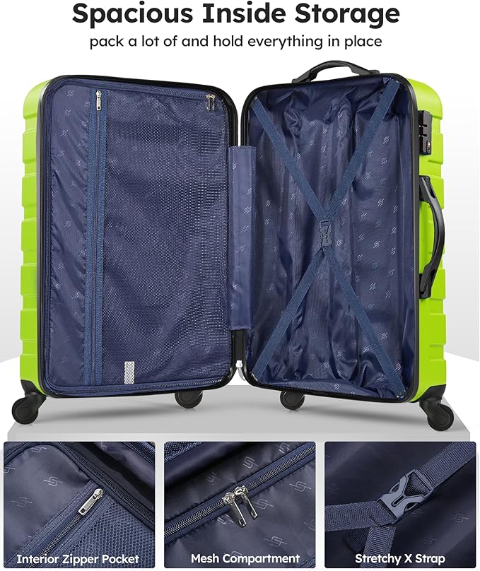 Suitour 2 piece luggage sets Hard Shell Luggage Set with Spinner Wheels, TSA Lock, 20 24 inch Travel Suitcase Sets