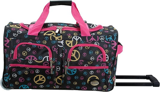 Rockland Rolling Duffel Bag, Black, 22"