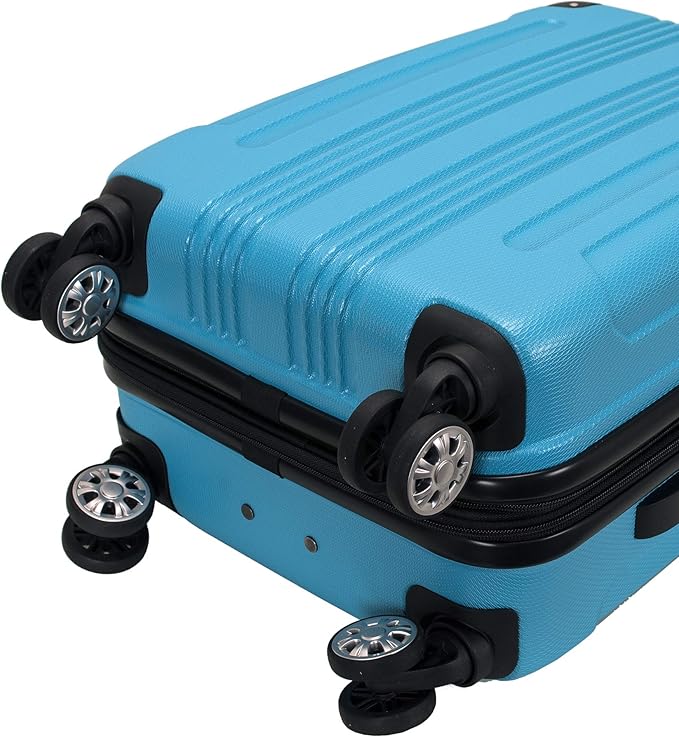 Rockland London Hardside Spinner Wheel Luggage, Turquoise, 3-Piece Set (20/24/28)