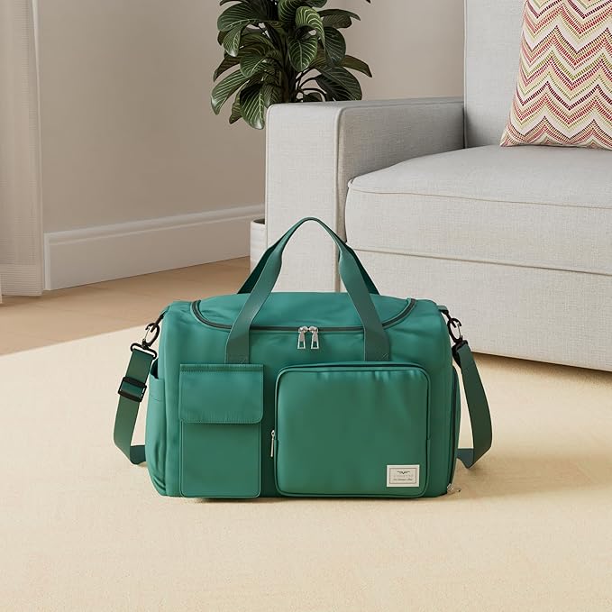 FIORETTO Women's Gym Duffle Bag with Shoes Compartment, 30L Capacity, Ideal for Travel, Gym, Sports, Duffel, Weekender