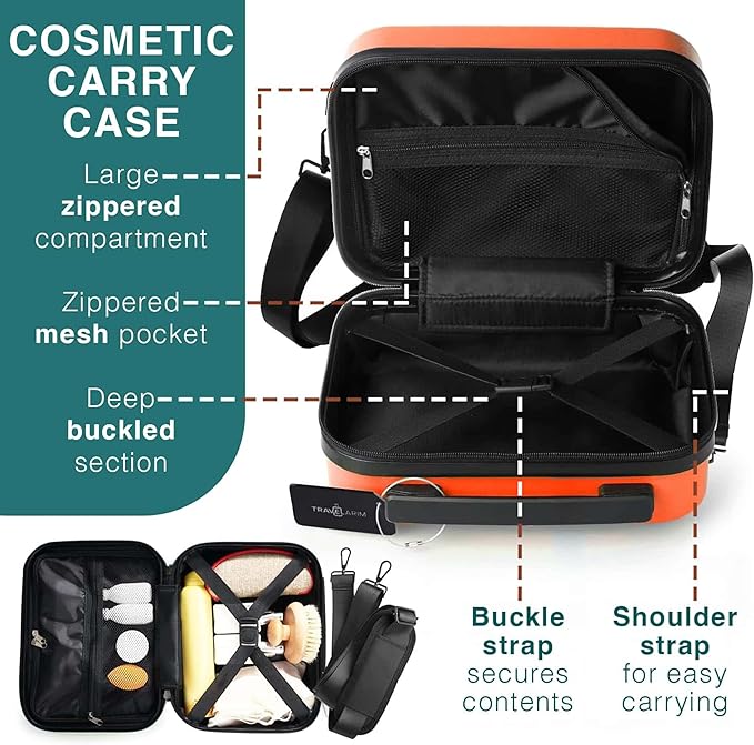 Luggage Sets 3 Piece, 20 Inch Carry on Luggage and 24 Inch Suitcases with Wheels Spinner, Durable Hard Shell Suitcase Set, Expandable Travel Suitcase, Orange