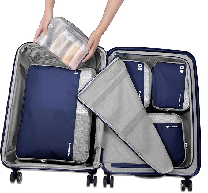Traveler's Choice Cloverland Packing Cubes, 5-Piece Set, Navy
