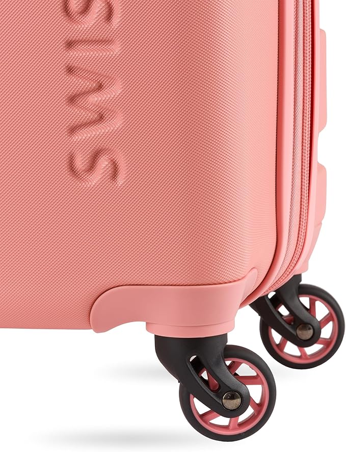 SwissGear 7366 Signature Hardside Expandable Luggage with Spinner Wheels, TSA Lock, Cup-Holder, Coral Almond, 3-Piece Set (19/23/27)