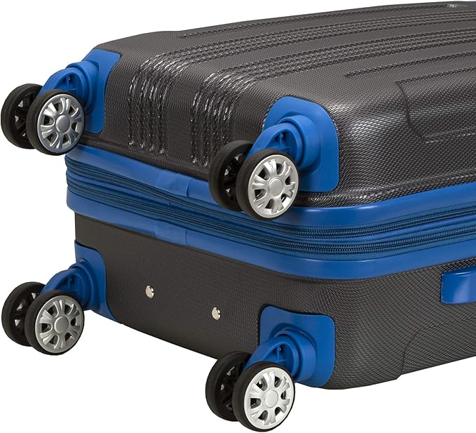 Rockland London Hardside Spinner Wheel Luggage, Two Tone Grey, Carry-On 20-Inch
