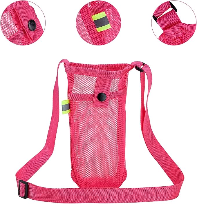 Tainehs Water Bottle Holder Carrier with Adjustable Shoulder Strap - Beach & Sports Bottle Bag for Hiking, Gym, Camping, Walking, Travel