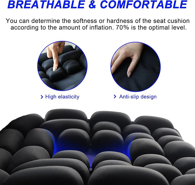 Sondor Travel Cushion,Portable & Adjustable Airplane seat Cushion for Long Flights,Inflatable Cushion for Wheelchair, Travel,Driving