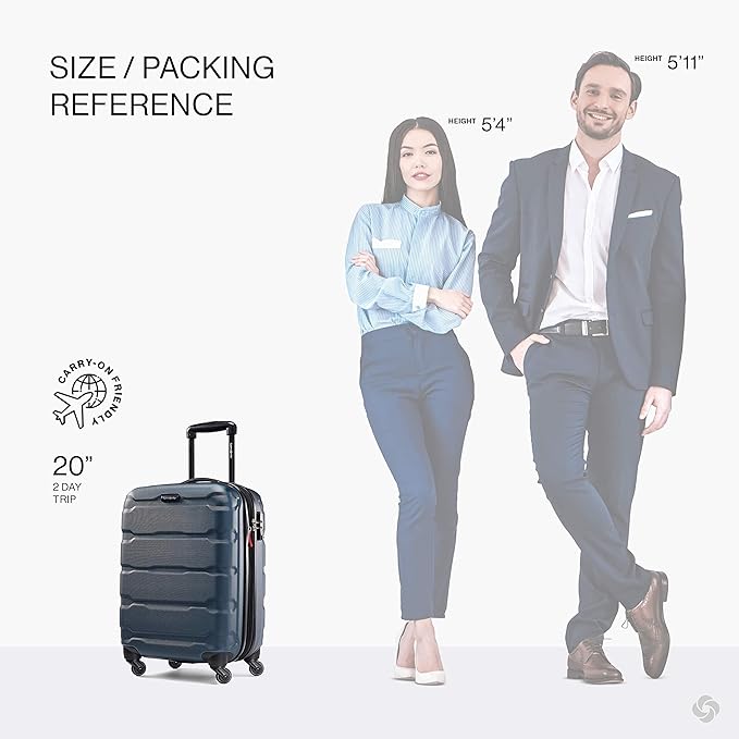Samsonite Omni PC Hardside Expandable Luggage with Spinner Wheels, Teal, 3-Piece Set (20/24/28)