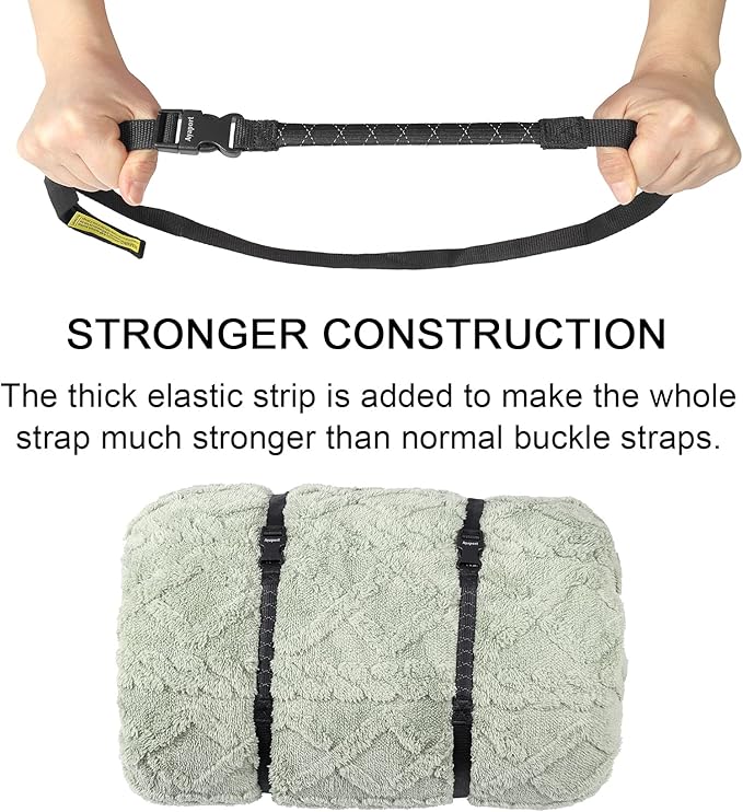 Ayaport Utility Straps with Buckle Quick-Release Adjustable Nylon Straps Black 4 Pack (Stretch-0.75"x48")