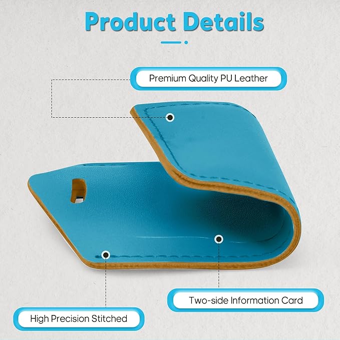 Travelambo Luggage Tags for Suitcases Faux Leather Privacy Protection 2 Pack Bag Tags Travel Accessories Essential, Energetic Blue