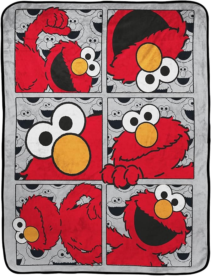Jay Franco Sesame Street Hip Elmo Throw Blanket - Measures 40 x 50 inches, Kids Bedding - Fade Resistant Super Soft Fleece