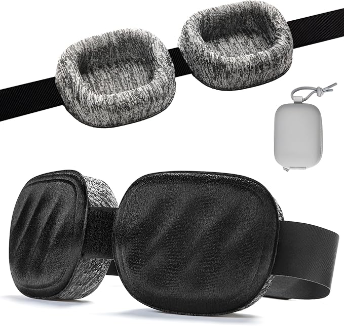 Eye Mask for Sleeping - 100% Blacking Sleep Mask for Men Women, Sleeping Mask with Adjustable Night Blindfold Flight, Travel, Nap, Black
