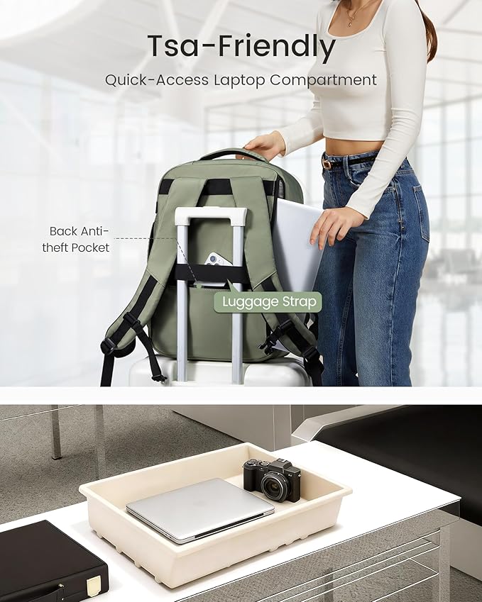LOVEVOOK 40L Travel Backpack for Women Men, Airline Approved Carry On Luggage with 3 Cubes Accessories, TSA Personal Item Travel Cruise Essentials, Waterproof Weekender Overnight Bags fits 17" Laptop