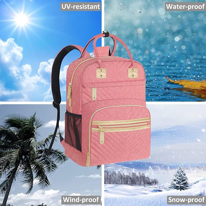 Tenot Baby Diaper Bag Backpack Tote for Women Large Capacity with Insulated Pockets Multifunctional Waterproof Diaper Bags For Baby Girl Boy Mama Maternity Travel Bag Pink
