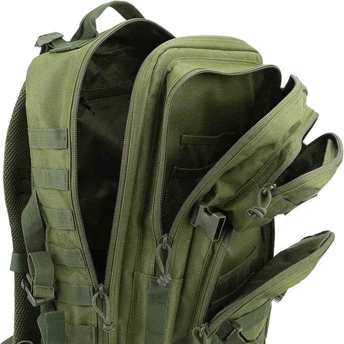 REEBOW GEAR Military Tactical Backpack for Men Large Army 3 Day Assault Pack Molle Bag Backpacks (Green)