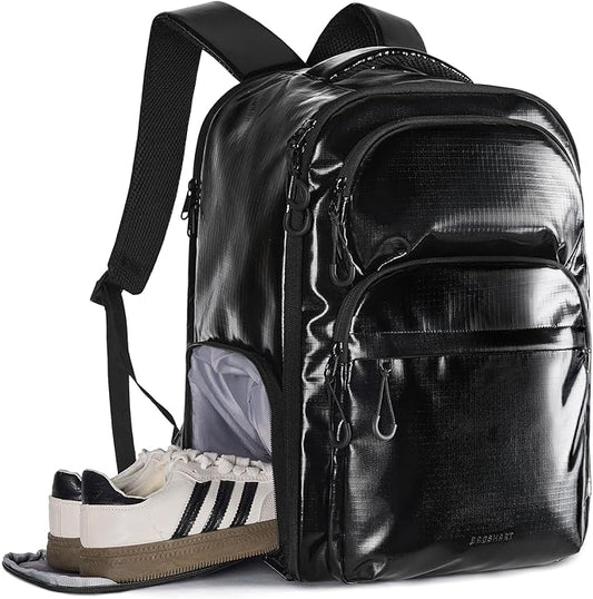 BAGSMART 30L Travel Backpack, 15.6 Inch Carry On Backpack Flight Approved, Water Resistant Weekender Bag Daypack, Black