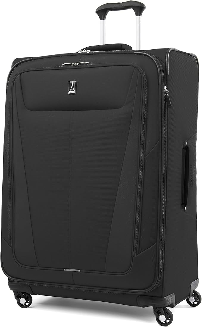 Travelpro Maxlite 5 Softside Expandable Luggage with 4 Spinner Wheels, Lightweight Suitcase, Men and Women, Black, 3-Piece Set (21/25/29)