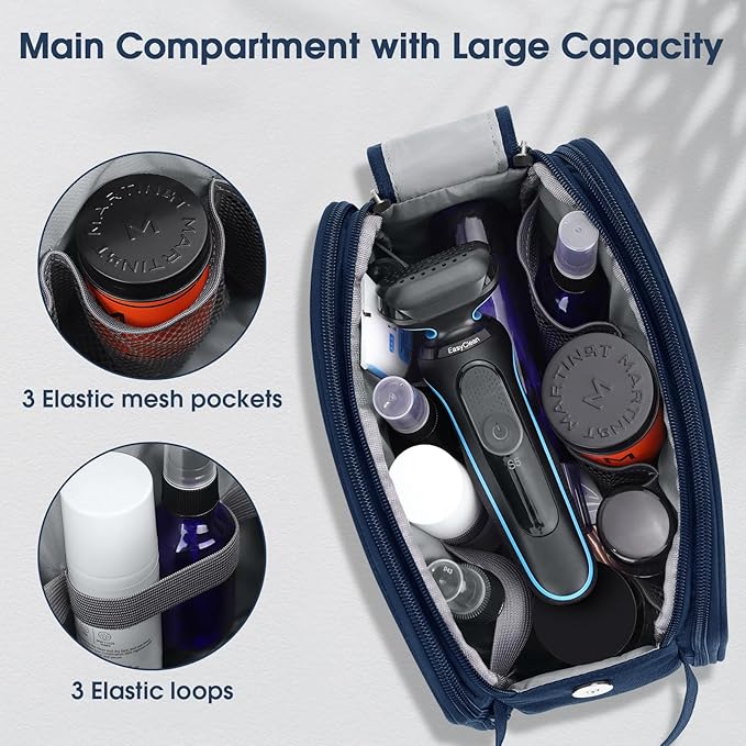 Wedama Toiletry Bag for Men, Handheld Travel Bag, Waterproof Toiletries, Thickened Polyester Dopp Kit, Toiletries Business Trips and Camping, Blue