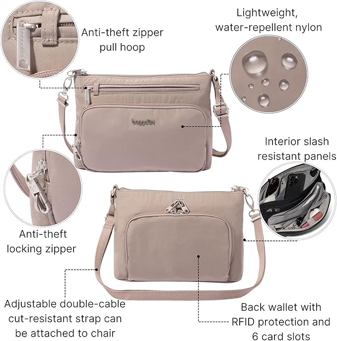 Baggallini Securtex Anti-Theft Keepsake Crossbody