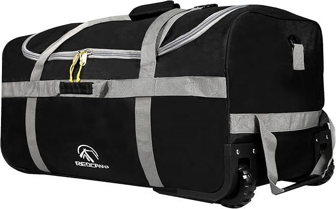 REDCAMP 85L/120L/140L Foldable Duffle Bag with Wheels, Large Travel Duffel Bag
