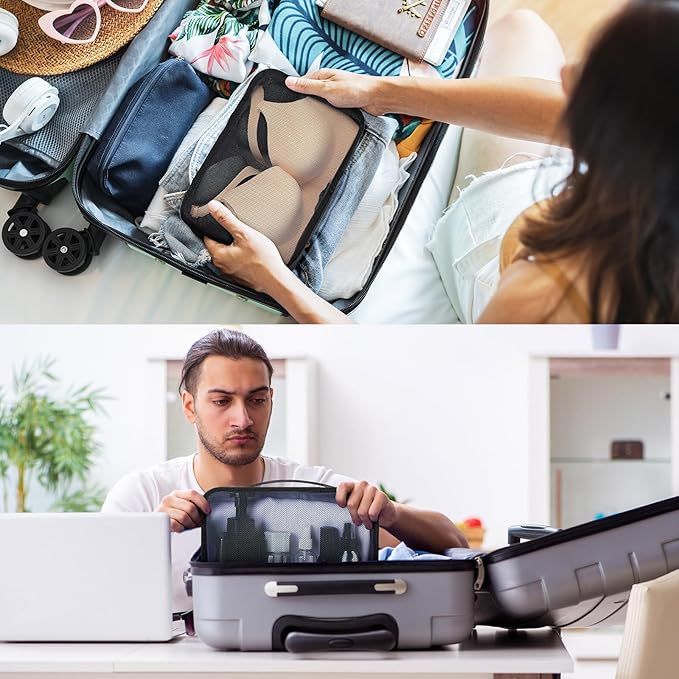 Woanger 12 Pcs Small Packing Cubes for Travel, Light Packing Cubes for Suitcases Mesh Luggage Organizer Bags Travel Accessories Essentials 12 x 8 x 5 Inch(Black)