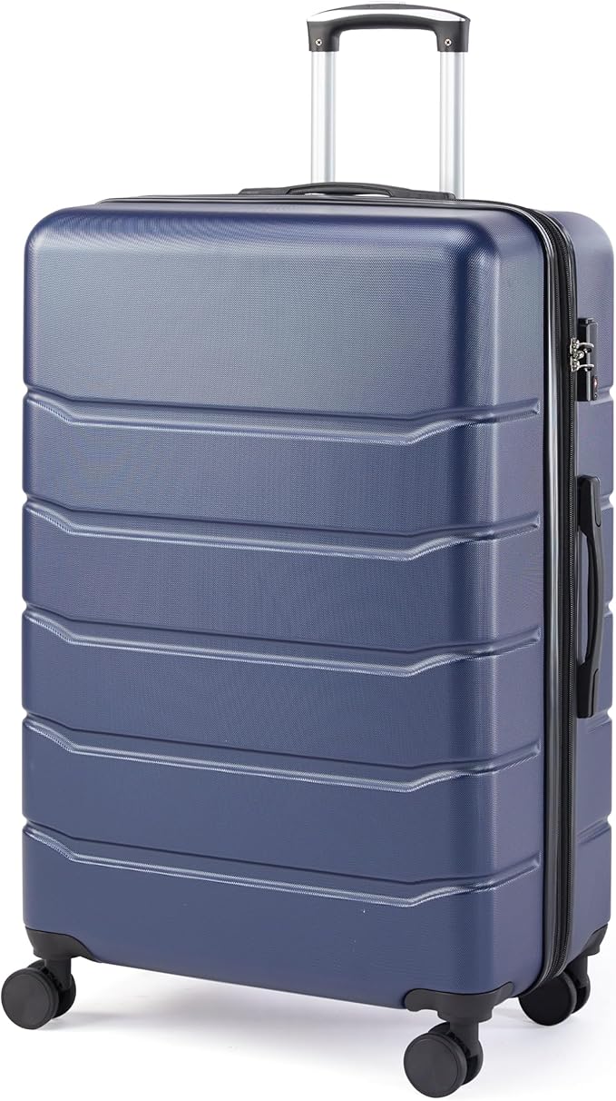 Simple Deluxe 28 Inch Hardside Carry On Luggage, Suitcase with Double Spinner Wheels & TSA Lock, Hard Shell Suitcase, Expandable Rolling Lightweight Luggage, Blue