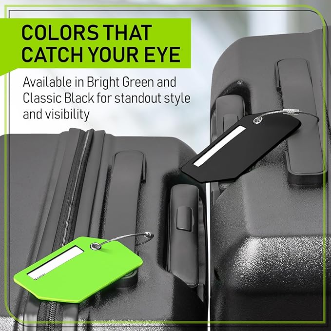Untethered 4-Pack Luggage Tag Set | Durable Luggage Tags for Suitcases & Travel Bags | Bag Tag & Name ID Identifiers | Suitcase Tags for Easy Luggage Identification
