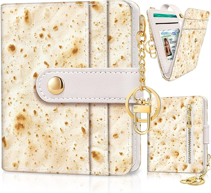 Jogjam Funny Taco Lover Burrito Tortilla Rfid Women Wallet, Small Slim Thin Compact Credit Card Wallet, PU Leather Bifold Cash Wallet, Zipper Coin Pocket ID Window, Girls Girly Teens Gifts