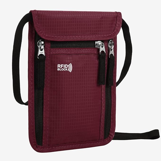 Travel Pouch Neck Wallet Family Passport Holder Organizer Case with RFID Blocking | RFID Blocking