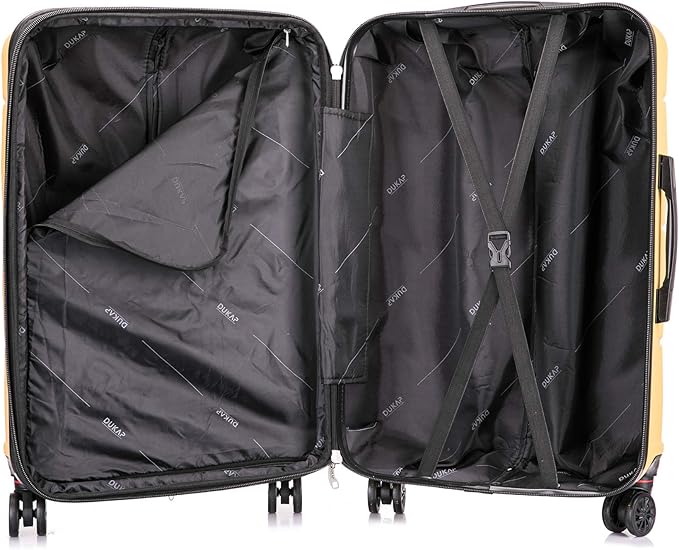 DUKAP ZONIX Luggage with Spinner Wheels | Durable Lightweight Hardside Suitcase, Spacious Travel Bag with Handle and Trolley | 26 Inch Medium Checked Luggage | Mustard