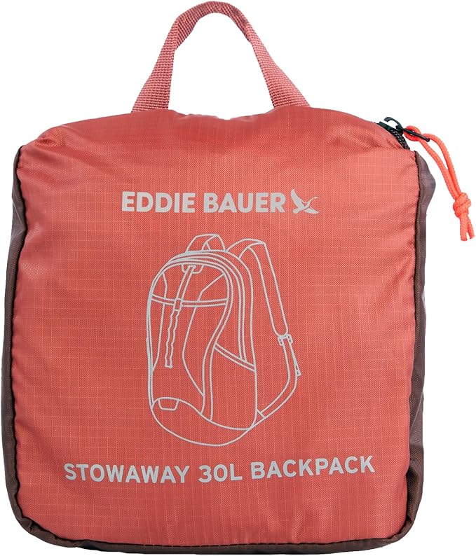 Eddie Bauer Stowaway Packable Backpack | Travel | Outdoor | Lightweight | Foldable | Durable | Ripstop Polyester | 30L - Maroon
