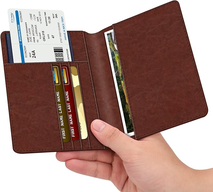 FINTIE Passport Holder, Slim Travel Wallet RFID Blocking Card Case Cover Passport Cover Protector Essentials with Credit Card Slots for Women/Men | Slim, RFID Blocking, Card Case Cover, Essentials, Credit Card Slots