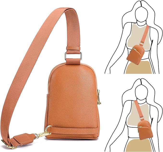INICAT RFID Blocking Sling Bag, Anti Theft Crossbody Bag for Women, Travel Fanny Pack Style Purse, Vegan Leather