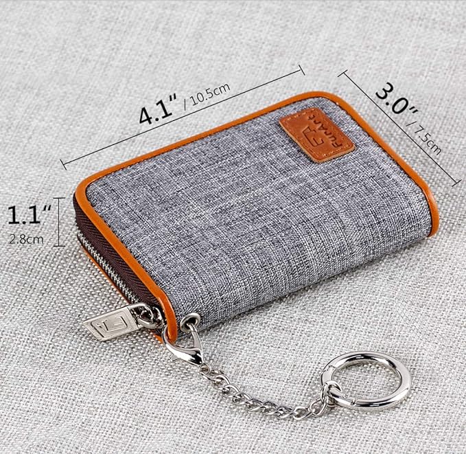 FurArt Zipper Wallet Women, RFID Blocking Credit Card Wallet, Business Card Holder, Compact Size KeyChain Wallet