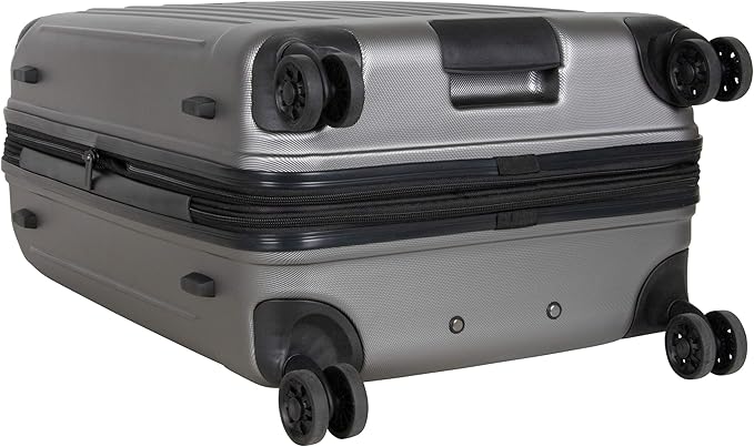 Kenneth Cole Reaction Flying Axis 24" Hardside Expandable 8-Wheel Spinner Check-Size Luggage, Silver
